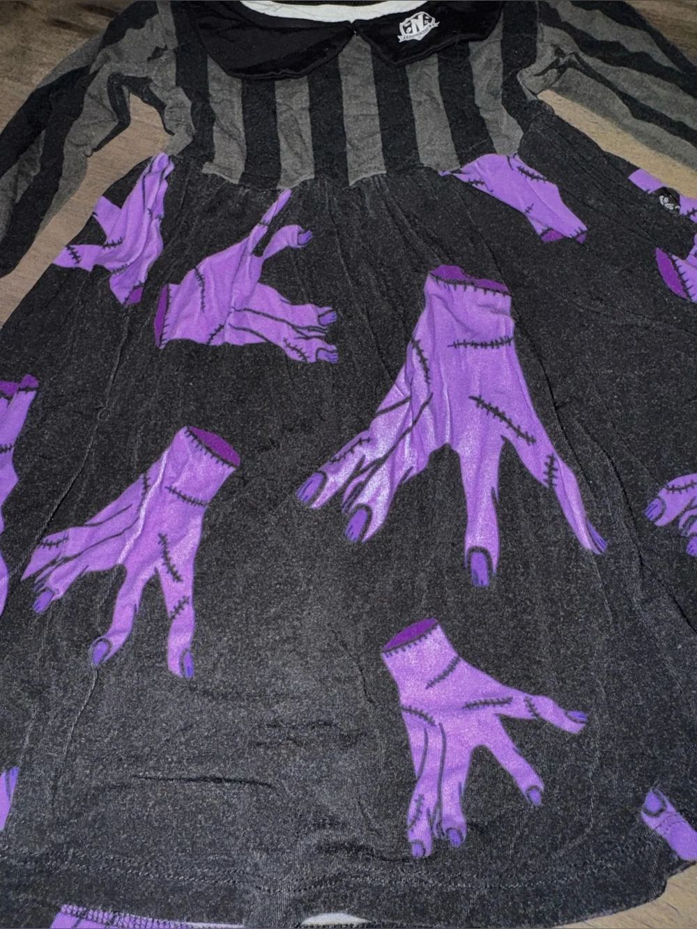 Twisted Lily Onyx Lore Wednesday Addams Thing Hands Twirl Dress Toddler 3T